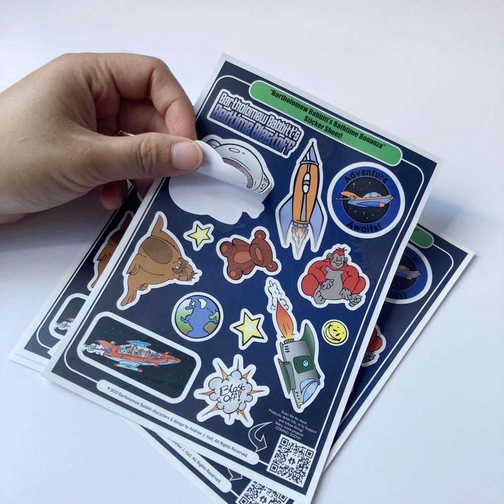 Печать детских наклеек с книжкой